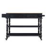56 inch Rolling Kitchen Island with Storage,Kitchen Cart with Solid OAK Wood Top,Two-sided Kitchen island Cart on Wheels , Wine and Spice Rack