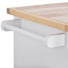 Rolling Kitchen Island with Storage, Two-sided Kitchen island Cart on Wheels with RubberWood Top,Wine and Spice Rack