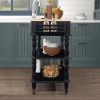 56 inch Rolling Kitchen Island with Storage,Kitchen Cart with Solid OAK Wood Top,Two-sided Kitchen island Cart on Wheels , Wine and Spice Rack