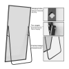 Aluminum alloy thin edged rectangular black full-length mirror with stand 71 *31 * 1 inch Bathroom Vanity Mirror for Bedroom Entryway