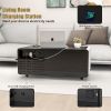 Modern Smart mini Coffee Table with Built in Fridge;  Outlet protection; Wireless charging module; Mechanical temperature control; Power socket; USB i
