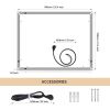 28'*36' LED Lighted Bathroom Wall Mounted Mirror with High Lumen+Anti-Fog Separately Control+Dimmer Function
